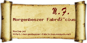 Morgenbeszer Fabrícius névjegykártya
